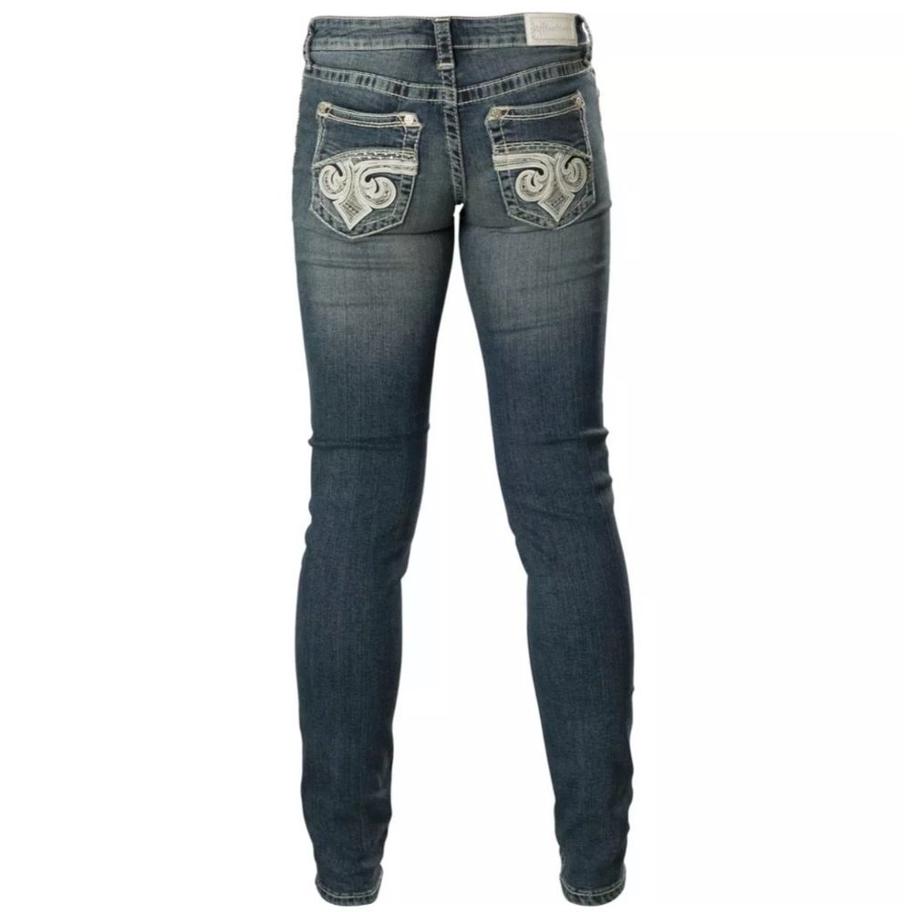 AFFLICTION Women's Denim Jeans JADE FLEUR GWEN Emb - Picture 3 of 12